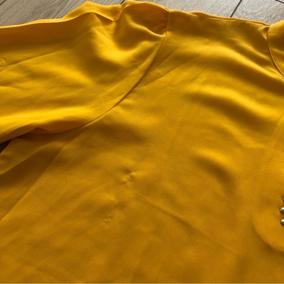 Kazo Mustard Yellow Long Sleeve Blouse Size L - Picture 10 of 14